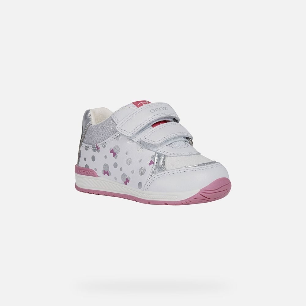 Tenis Geox Bebe Branco/Prateadas - Rishon Girl - HAOTW4972
